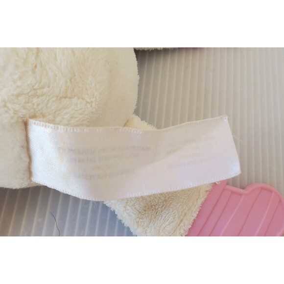 Bright Start Kids II Cream Bunny Rabbit Baby Teether Plush Toy White Pink Lovey - Picture 9 of 9